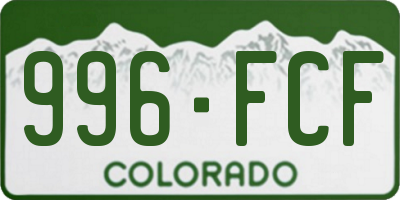 CO license plate 996FCF