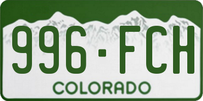 CO license plate 996FCH