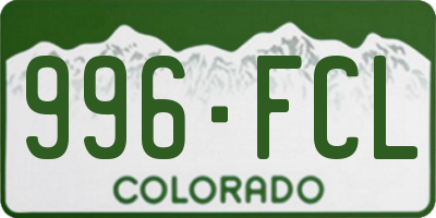 CO license plate 996FCL