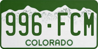 CO license plate 996FCM