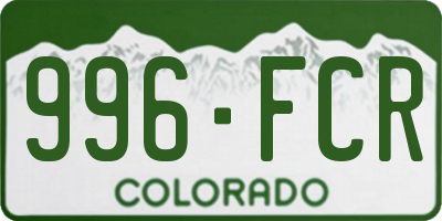 CO license plate 996FCR