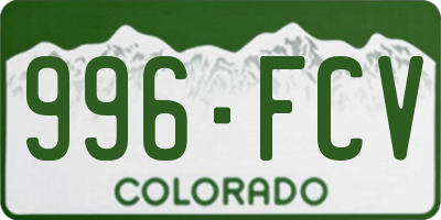 CO license plate 996FCV