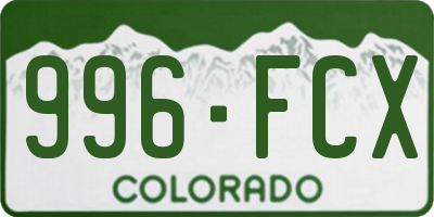 CO license plate 996FCX