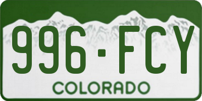 CO license plate 996FCY