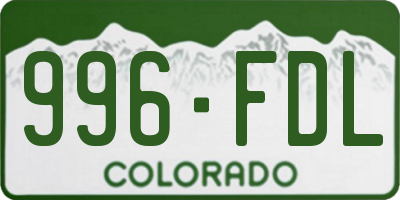 CO license plate 996FDL