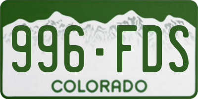 CO license plate 996FDS