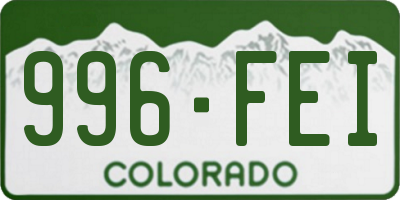 CO license plate 996FEI