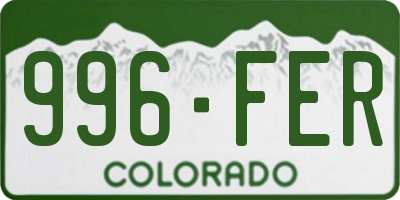 CO license plate 996FER