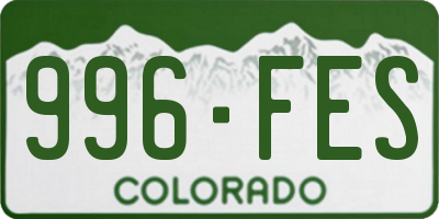 CO license plate 996FES