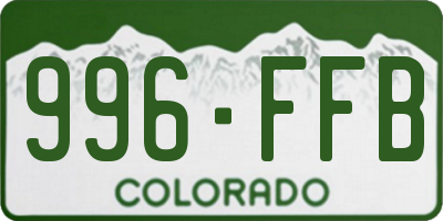 CO license plate 996FFB