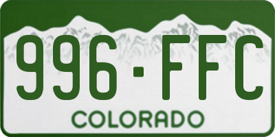 CO license plate 996FFC