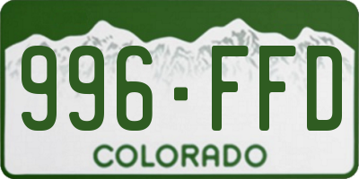 CO license plate 996FFD