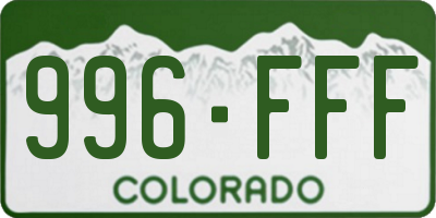 CO license plate 996FFF