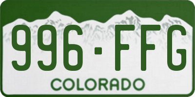 CO license plate 996FFG