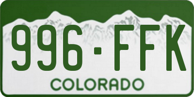 CO license plate 996FFK
