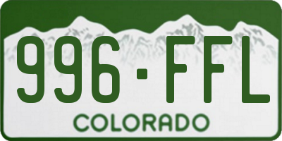 CO license plate 996FFL