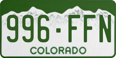 CO license plate 996FFN