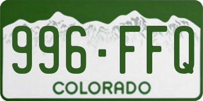 CO license plate 996FFQ