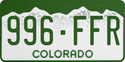 CO license plate 996FFR