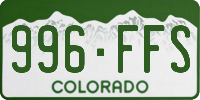 CO license plate 996FFS