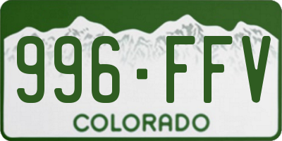 CO license plate 996FFV