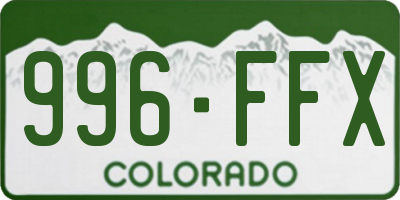 CO license plate 996FFX