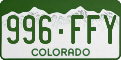 CO license plate 996FFY