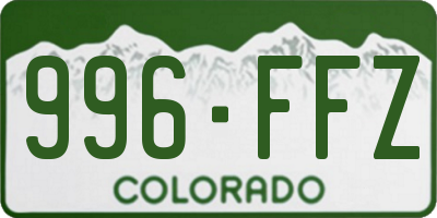 CO license plate 996FFZ