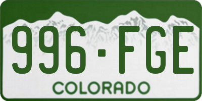 CO license plate 996FGE