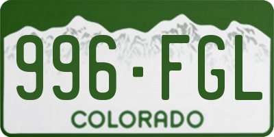 CO license plate 996FGL