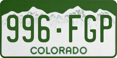 CO license plate 996FGP
