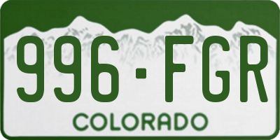 CO license plate 996FGR