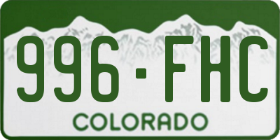 CO license plate 996FHC