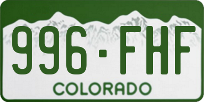 CO license plate 996FHF