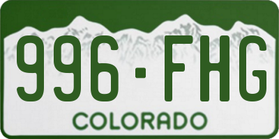 CO license plate 996FHG