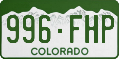 CO license plate 996FHP