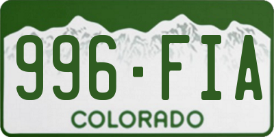 CO license plate 996FIA