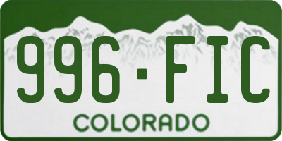 CO license plate 996FIC