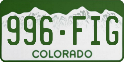 CO license plate 996FIG