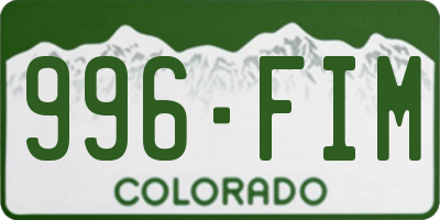 CO license plate 996FIM
