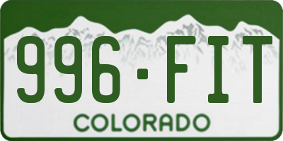 CO license plate 996FIT