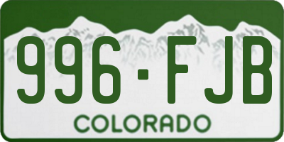 CO license plate 996FJB