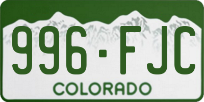 CO license plate 996FJC