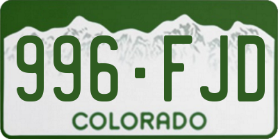 CO license plate 996FJD