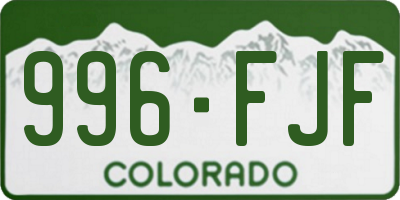 CO license plate 996FJF