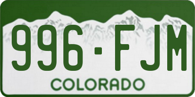 CO license plate 996FJM
