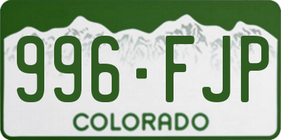 CO license plate 996FJP