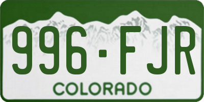 CO license plate 996FJR
