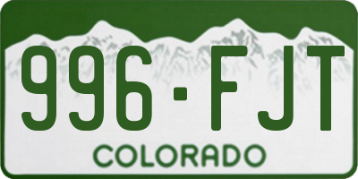 CO license plate 996FJT