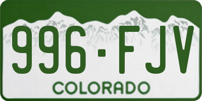 CO license plate 996FJV